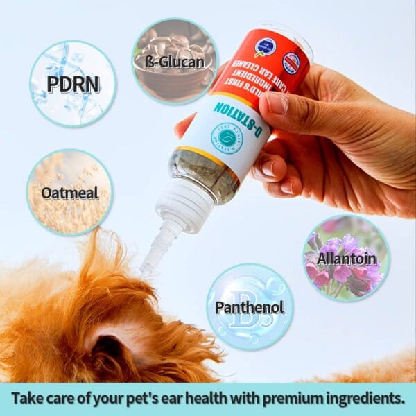 Dog ear cleaner with natural ingredients.