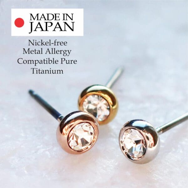 Single Bijou Pure Titanium Post Earrings – Non-Allergic Metal, Made in Japan - Image 6