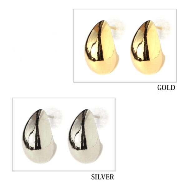 Clip-On Earrings Gold Post Earrings - Image 2