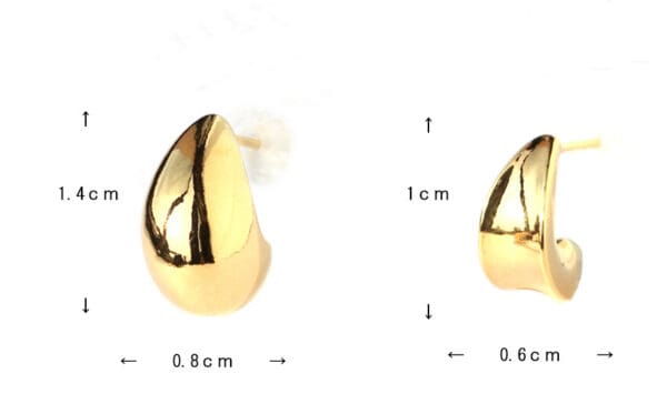 Clip-On Earrings Gold Post Earrings - Image 3