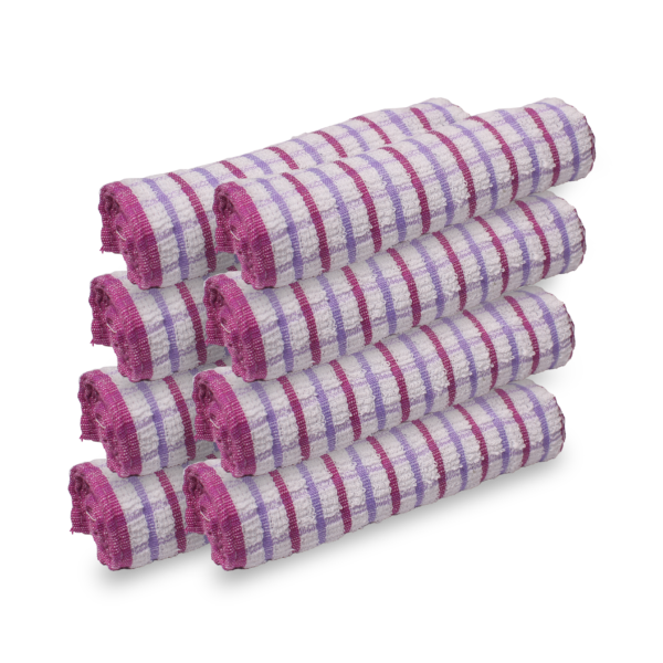 8 Pack Tribes Dish Towels for Kitchen Heavy Duty Absorbent 100% Cotton 410 GSM Terry Purple Kitchen Towels, 17x26 (Single color)